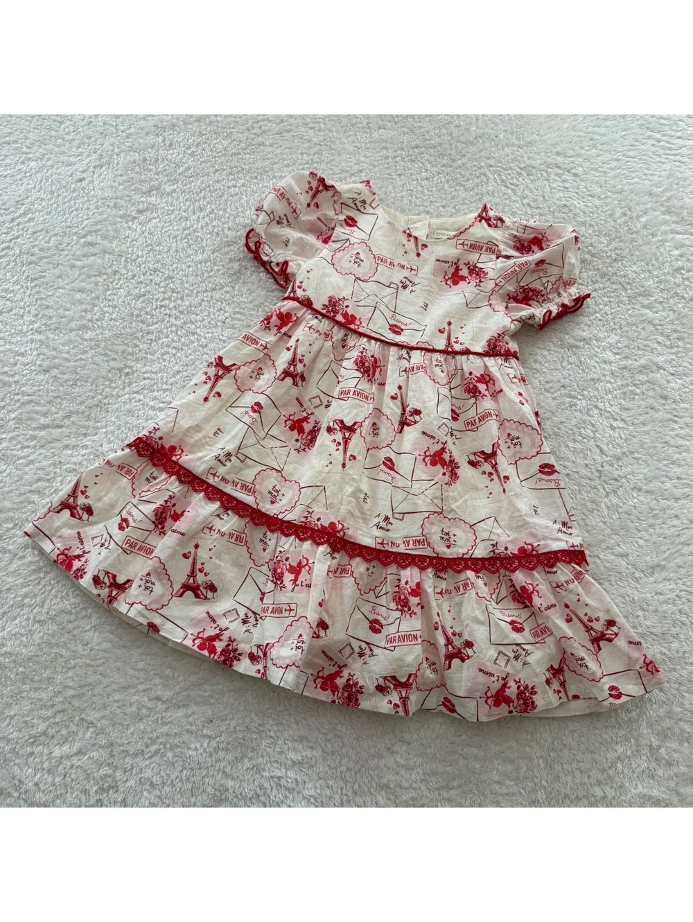 5/6 Paris Red + White Dress